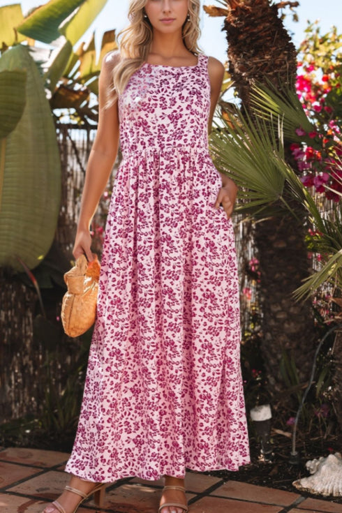 floral-cutout-back-square-neck-maxi-dress OhSoStyled - Sophia's Style-1